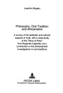 Philosophy, Oral Tradition and Africanistics
