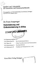 Kolonisierung und Entkolonisierung in Afrika
