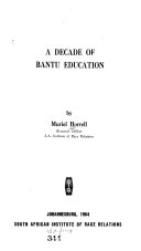 A DACADE OF BANTU EDUCATION 